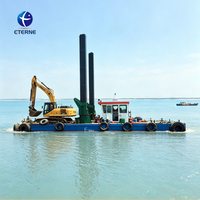 Barge flottante pour excavatrice modulaire de 20 tonnes pour le dragage en eaux peu profondes et le nettoyage des canaux