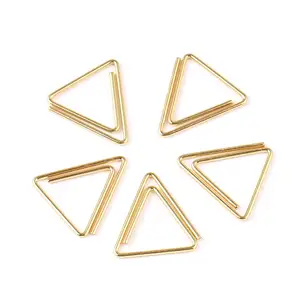 مثلث دبابيس ورق الترويجية بالجملة رخيصة الثمن هيكل معدني كليب الذهب سلك فولاذي زنبركي ، المعادن كيس بولي + القطن 20 مللي متر