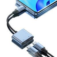 Kabel Audio 2 in 1 Berkualitas Tinggi OEM ODM Pengisian Daya Cepat PD Tipe C Male ke 3.5mm 96KHZ Adaptor Headphone USB C untuk Ponsel