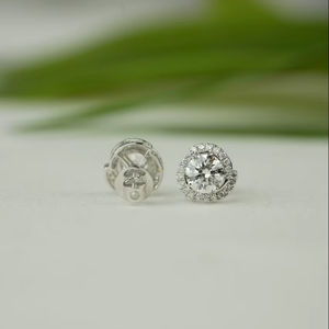 Pendientes de diamantes de oro blanco y oro rosa IGI-Chapado en oro certificado para fiesta de boda y regalo - Product Image 2