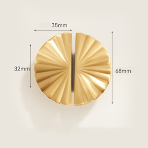 Furniture Hardware Solid Brass Half Moon Handle Cabinet Kitchen Drawer <strong>Door</strong> Pulls <strong>Knob</strong> - Product Image 3