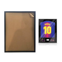 Kotak pajangan jersey olahraga berbingkai kayu untuk kaos basket, sepak bola, bisbol, sepak bola Amerika, dan hoki