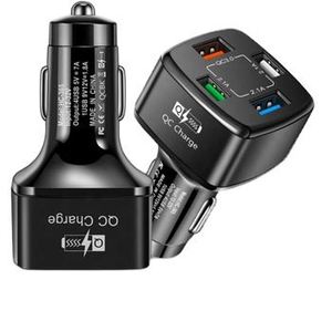 QC3.0 4-Port Fast <b>Car</b> Charger with PC Fireproof Material 30W Max Output One Tow Four Multi-Port Wholesale - Product Image 2