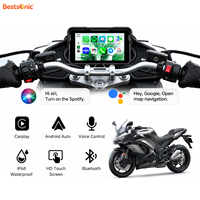 Bestsonic - Sistema de Navegación GPS Inalámbrico Portátil para Motocicleta con Android Auto, Pantalla de 5'', Actualiza tu Motocicleta en Minutos, IP68