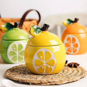 Juego de Recipientes de Cerámica Hechos a Mano con Diseño de Aguacate para Decoración de Cocina, Frascos para Alimentos y Aguacates para Uso en el Hogar o la Oficina - Product Image 4
