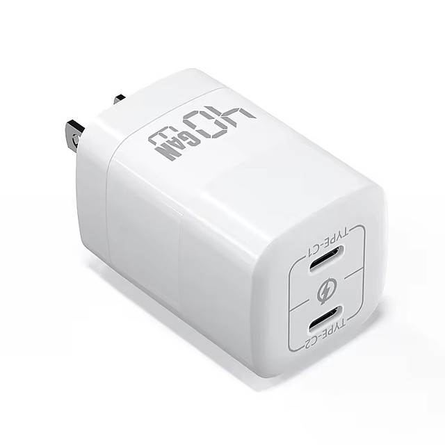40W Dual USB C Port GaN Wall Charger PD3.0 Mobile Phone Fast Charger US EU UK Plug USB C Wall Charger for iPhone 13 14