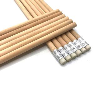 Lápiz de Madera Natural Hexagonal Redondo con Logotipo Personalizado, con Borrador, para Promoción Escolar - Product Image 3