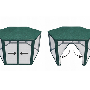 Carpa de Jardín, Pabellón Comercial de Tres por Tres Metros con Mosquitera, Gazebo para Jardín en la Terraza - Product Image 3