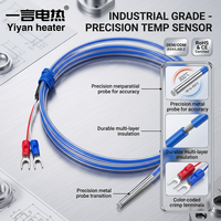 Sonde de température industrielle de type K et J, sonde en acier inoxydable, câble en silicone bleu, moulage par injection Yiyan