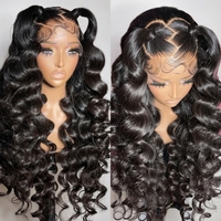 Perruque Lace Front en Cheveux Humains Vierge Indiens Remy, Ondulations Profondes Longues et Amples, Dentelle HD Transparente, Bonnet Large, Sans Colle, Pré-épilée, Vente en Gros