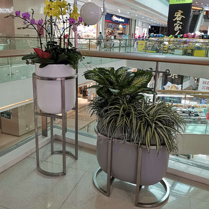 Macetero de Fibra de Vidrio para Interiores, Centro Comercial, Maceteros Modernos y Creativos, Decoración con Flores y Plantas Verdes - Product Image 3