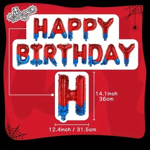 Palloncino di lamina di buon compleanno <span class=keywords><strong>blu</strong></span> e rosso da 16 pollici con lettere sfondo festivo per decorazioni per feste - Product Image 6