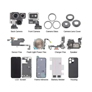 iPhone 14 Pro Max液晶屏闪光灯电源充电器柔性扬声器后壳粘合相机玻璃镜头的手机零件