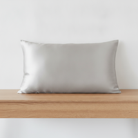 Vente en gros, fourniture en vrac, taie d'oreiller en satin de style hôtel, taille personnalisée, résistante aux taches, 100% polyester, literie