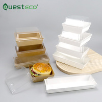 Boîte à gâteau rectangulaire en carton kraft à prix abordable, emballage alimentaire en papier pour pâtisserie, boîte à sandwich