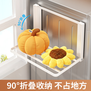 ราวแขวนผ้าพับได้แม่เหล็ก Sea Shark ติดตั้งด้วยถ้วยดูด 1 ชั้น ทำจากเหล็กคาร์บอน สำหรับตากผ้าและจัดเก็บ - Product Image 4