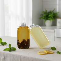 Bouteille de boisson PET transparente jetable pour jus, thé au lait, miel, 350 ml, 400 ml, créative, style célébrité en ligne, emballage plat