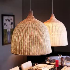 Lámpara colgante de diseño de Arte Moderno, luz decorativa de ratán hecha a mano, comedor, estudio, dormitorio, luz colgante <span class=keywords><strong>LED</strong></span> de Bambú - Product Image 1