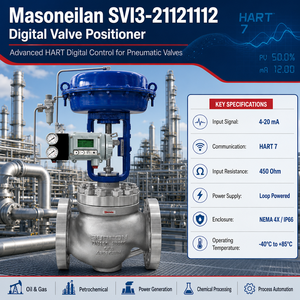 ตัวควบคุมอัจฉริยะ Masoneilan SVI3-21121212 SVI3-21121112 สำหรับแอคชูเอเตอร์นิวเมติกแบบ HART ชนิดกระทำเดี่ยว - Product Image 1