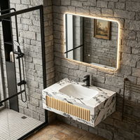 Meuble de salle de bain mural en ardoise avec évier en céramique et comptoir en marbre, plusieurs couleurs, directement du fabricant, pour salle de bain