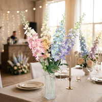 Fleurs artificielles en delphinium floqué, tiges florales en soie pour la décoration de mariage, la décoration de la maison, l'affichage d'événements