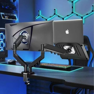 热卖铝制台式支架，带双长臂和三气弹簧液晶显示器笔记本电脑支架 - Product Image 6