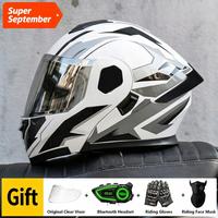 Casque de moto modulable intégral relevable avec casque audio intégré unisexe pour la conduite de vélos électriques
