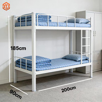 Lit superposé métallique en tubes d'acier démontable pour dortoir scolaire, design de base à double étage, cadre de lit de type Banker, fournisseur d'or en mobilier