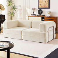 Canapé modulaire en velours côtelé pour salon, éponge haute densité, forme en U, moderne et minimaliste, emballé sous vide et compressé