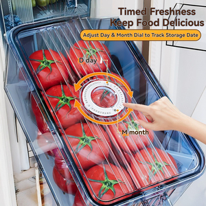 Boîtes de rangement pour réfrigérateur de qualité alimentaire avec couvercles pour <span class=keywords><strong>fruits</strong></span> <span class=keywords><strong>et</strong></span> <span class=keywords><strong>légumes</strong></span> - Product Image 2