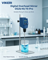 Nouveau design Mélangeur de laboratoire VIKERI OS-Pro Series Agitateur suspendu haute vitesse avec mémoire de vitesse intelligente Capacité 20L/40L/70L Acier inoxydable 316L