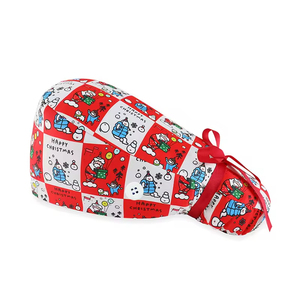 Gorros Quirúrgicos con Forro de Satén Suave para la Piel, con Botones, Estampado de Dibujos Animados, Gorros de Enfermera, Gorros Médicos Transpirables para Mujer - Product Image 6