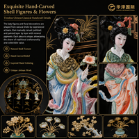 Paravent traditionnel oriental Huaze fait main avec incrustation de coquillages MF-P3115B MDF