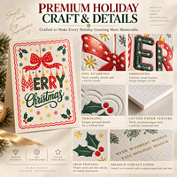 Cartes de vœux de Noël de luxe personnalisées en papier d'art avec dorure à chaud, découpe à la presse, cadeaux de fêtes, vente en gros, fabricant OEM, fournisseur