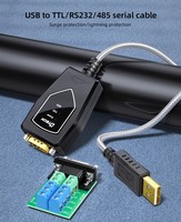 Cable Convertidor de Comunicación de Puerto Serie DTECH IOT5019C (2.ª generación) USB-A a TTL RS485 RS232, 0.5M 1M 1.5M