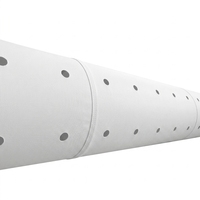 Diffuseur d'air flexible en tissu série RT, blanc, perforé, rond, pour conduits de ventilation HVAC, adapté aux grands espaces