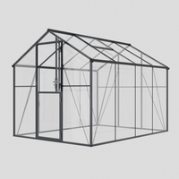 Invernadero de Vidrio Ecológico de Primera Calidad, con Estructura de Aluminio Resistente con Recubrimiento en Polvo, Vidrio Templado Transparente para Jardinería