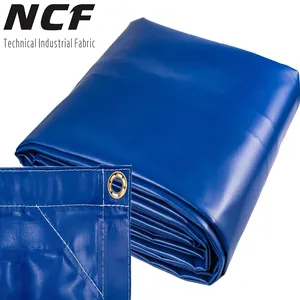 Lona recubierta de vinilo impermeable para camión, lona azul resistente al agua, ignífuga, PVC