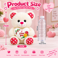Ours en peluche personnalisé Kawaii 4 couleurs avec cœur « Je t'aime » et rose, cadeau romantique de la Saint-Valentin, vente en gros OEM