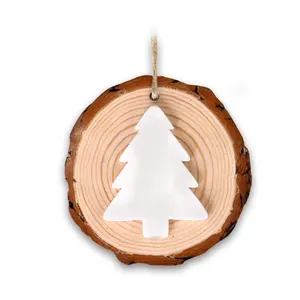 工艺品创意木制圣诞树挂件装饰礼品配件圣诞挂件固定雕刻切割木片