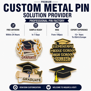 Épingles de graduation personnalisées en métal pour étudiants, badges personnalisés pour toque de doctorat, thème animal/fée, souvenir pour la saison des diplômes - Product Image 3