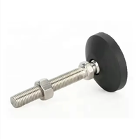 Pieds de réglage de niveau pivotant M10 Filetage T-slot Pied de nivellement pour plaque de montage de machines avec base ronde en nylon Dia 50mm