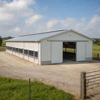 Bâtiment agricole préfabriqué en acier, structure métallique sur mesure, à portée libre, pour élevage de volailles et stockage, conforme CE
