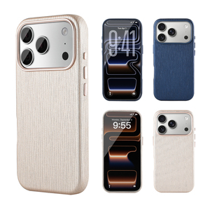 Funda de teléfono personalizable de cuero PU con relieve 3D efecto madera, antideslizante, a prueba de golpes, compatible con iPhone 15 a 18 - Product Image 1