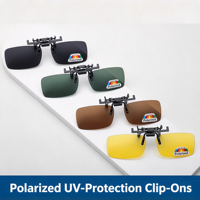 Lunettes de soleil polarisées TAC rectangulaires à clipser, type rabattable, pour la conduite de nuit, à porter sur les lunettes de vue