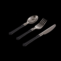 Ensemble de couverts jetables en plastique doré PS, 1000 pièces, fourchette, couteau, cuillère, cuillère à café avec logo personnalisé pour les fêtes, vente en gros