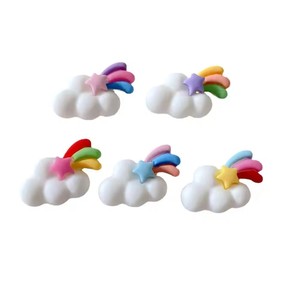 Dessin animé mignon mini résine accessoires bricolage étui de téléphone portable cheveux autocollant chapeau décoration flatback arc-en-ciel nuage <span class=keywords><strong>slime</strong></span> charme - Product Image 1
