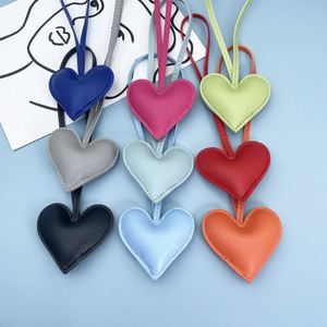 Peach Heart Shape Keychain Pendant DIY <b>Bag</b> <b>Charm</b> PU Leather Heart <b>Charms</b> Accessories <b>Bag</b> <b>Charm</b> Cute Pendant Accessories - Product Image 4