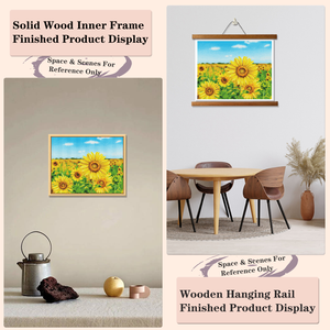 Kit d'art DIY « Champ de tournesols » : Peinture diamant rectangulaire encadrée avec décorations en strass de cristal - Product Image 5