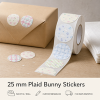 Autocollants de scellage circulaires à carreaux colorés de 25 mm, nœuds papillon, étiquettes autocollantes pour sacs cadeaux et boîtes